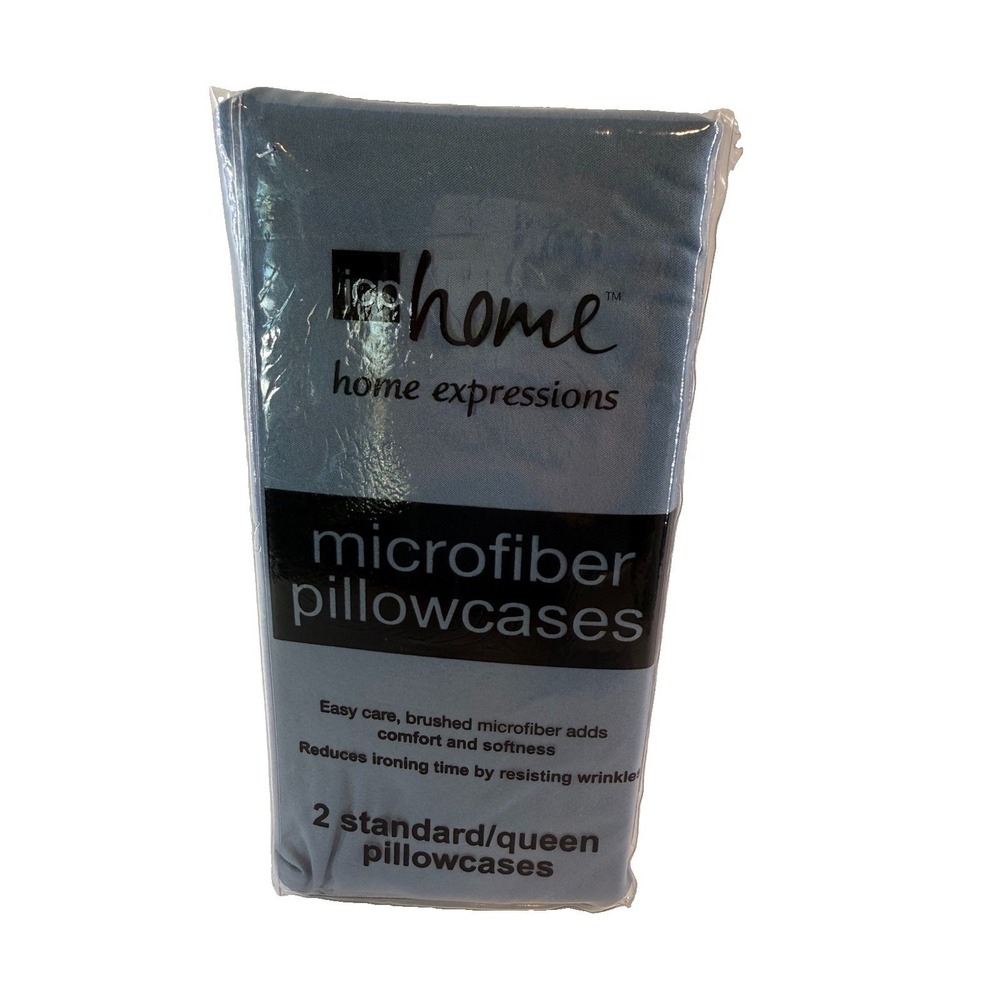 JCP Home Expressions Microfiber Pillowcases Blue Dusk Standard Queen 2-Pack NEW
